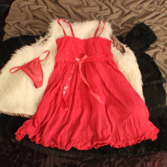 NWOT Fuchsia Babydoll Nighty Lingerie - Picture 1 of 3